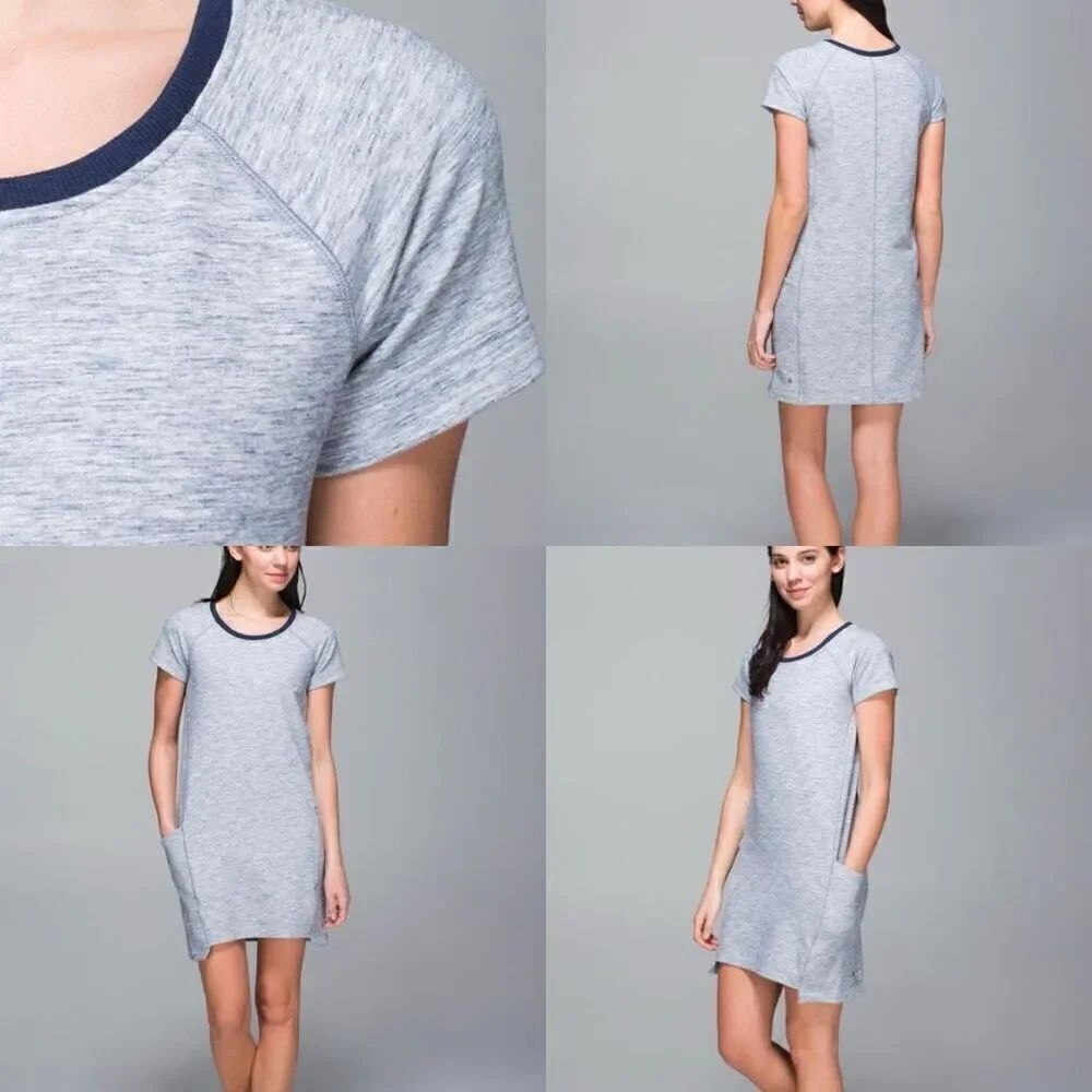 Lululemon Cut Above Dress Heathered Space Dyed Gris / Deep Navy size 8